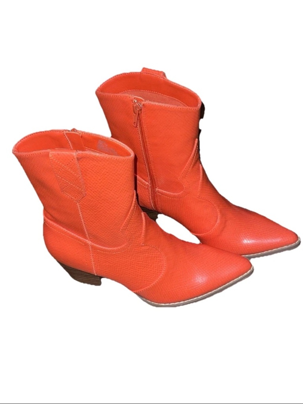 Coconuts by Matisse Vibrant Orange Pointed Toe Ankle Boots